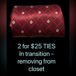 Free with purchase Elegant Red Geometric Pattern Tie